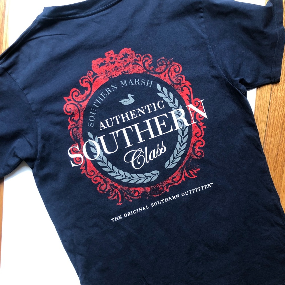 Southern Marsh Navy Pocket Tee - Men’s Small